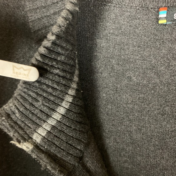 Smartwool Sparwood Sweater Mens XL Charcoal Half Zip Wool Blend Lightweight Knit - Picture 9 of 13